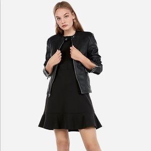 Express Leather double peplum jacket